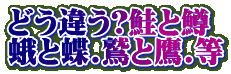 どう違う?鮭と鱒  蛾と蝶.鷲と鷹.等